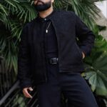 Mens Premium Nubuck Cow Hide Leather Onyx Racer Jacket
